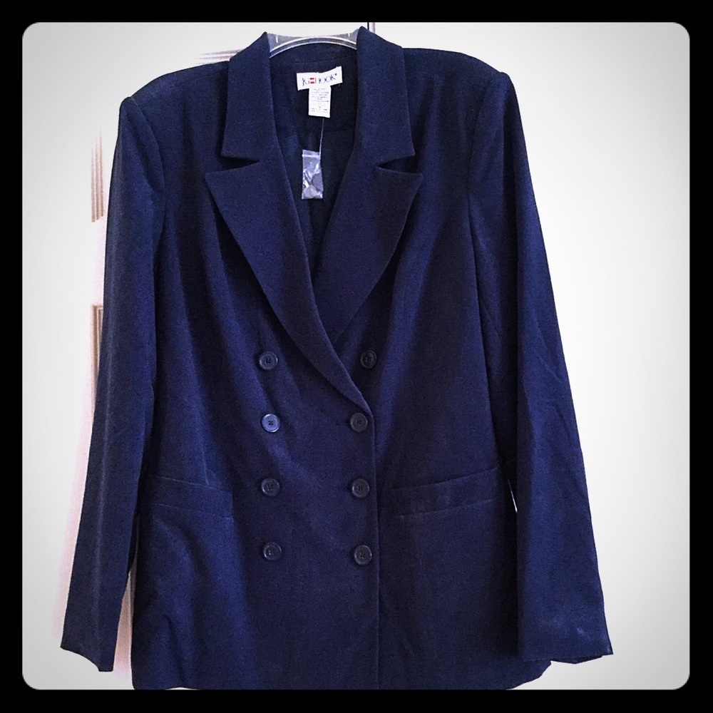 Women’s Dark Blue Button Blazer